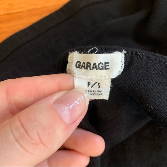 Garage Black Tube Top Crop Top White Stripes Sz Small, Stretchy, Soft - Picture 3 of 3